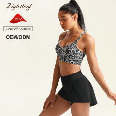 Women Gym Digital Print Bra & Shorts Custom Yoga Fitness Set