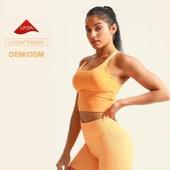 Women's Back Cross Design Bra with Yoga Shorts Set