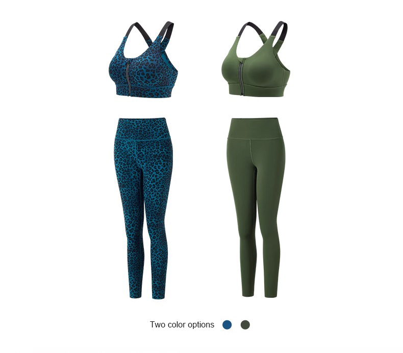 Laser Cut Women's Breathable Zippered Bonded Bra Legging Sets Sportswear