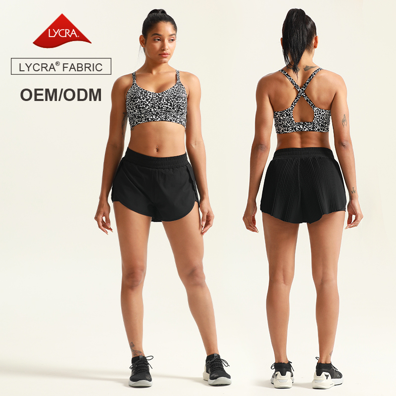 Women Gym Digital Print Bra & Shorts Custom Yoga Fitness Set