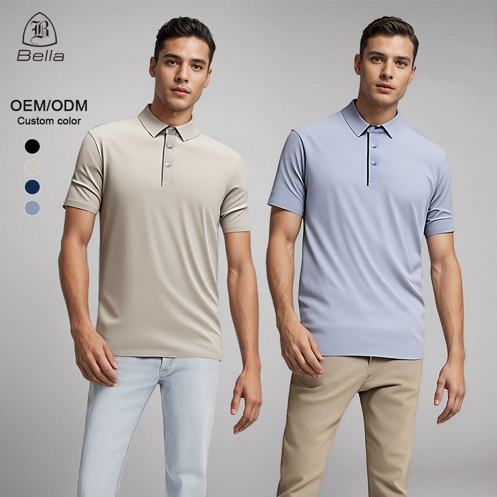 Men Short Sleeve Ice Silk Golf Polo Shirt