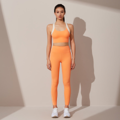 Women's Breathable Activewear Laser Cut Bonded Yoga Bra Legging Sets