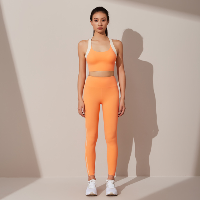 Women's Breathable Activewear Laser Cut Bonded Yoga Bra Legging Sets