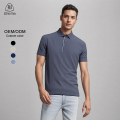 Men Short Sleeve Ice Silk Polo Shirt
