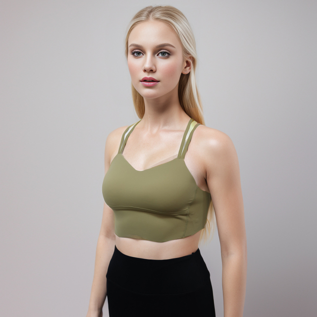 Custom Bonded Women  Crop Tops Cross Back Sports Yoga Bra