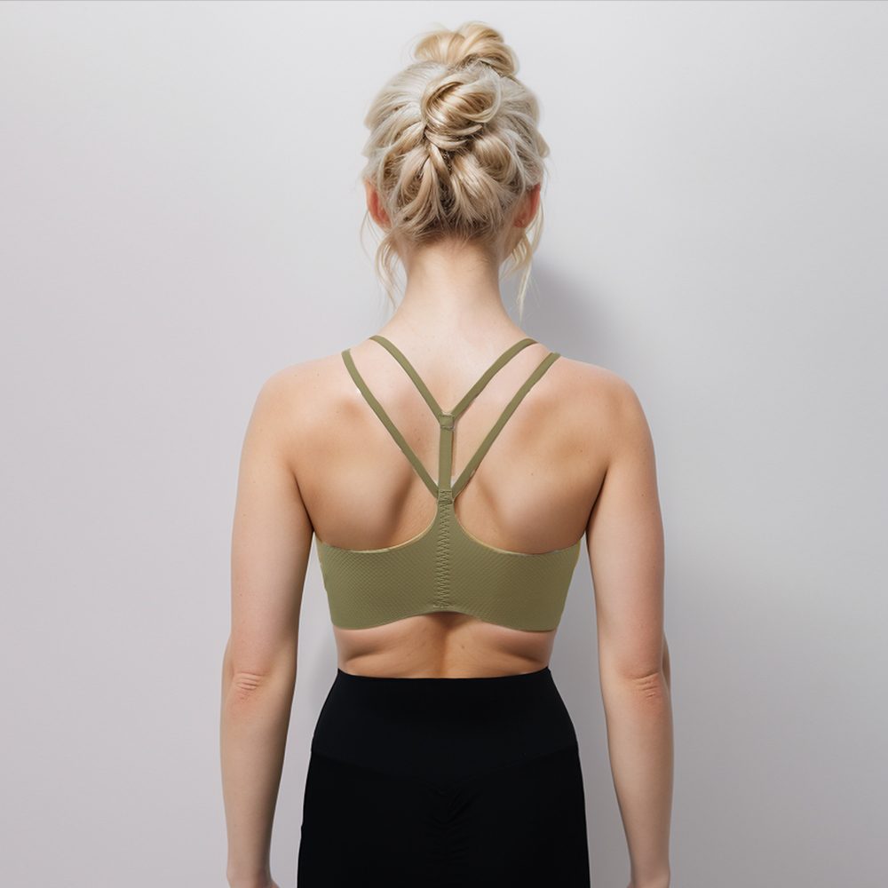 Custom Bonded Women  Crop Tops Cross Back Sports Yoga Bra