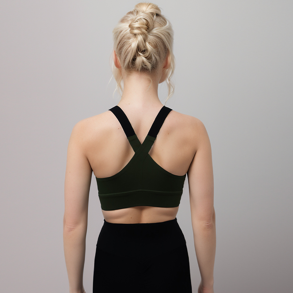Custom Women Yoga Fitness Bra Push Up Sports Bra With Front Zipper