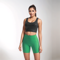 Custom Women Workout Crop Tank Tops Gym Fitness Shorts  Sets