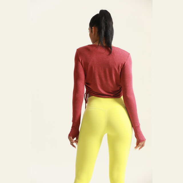 OEM/ODM Women Yoga Sport Shirts Gym Wear Long Sleeve Crop Tops