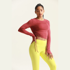 OEM/ODM Women Yoga Sport Shirts Gym Wear Long Sleeve Crop Tops