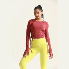 OEM/ODM Women Yoga Sport Shirts Gym Wear Long Sleeve Crop Tops