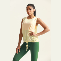 OEM Women Workout Sport T-Shirt Backless Hollow-out Gym Tank Tops