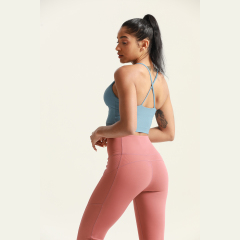 Custom Women Gym Wear Sleeveless Tank Tops Cross Back Sports Bra