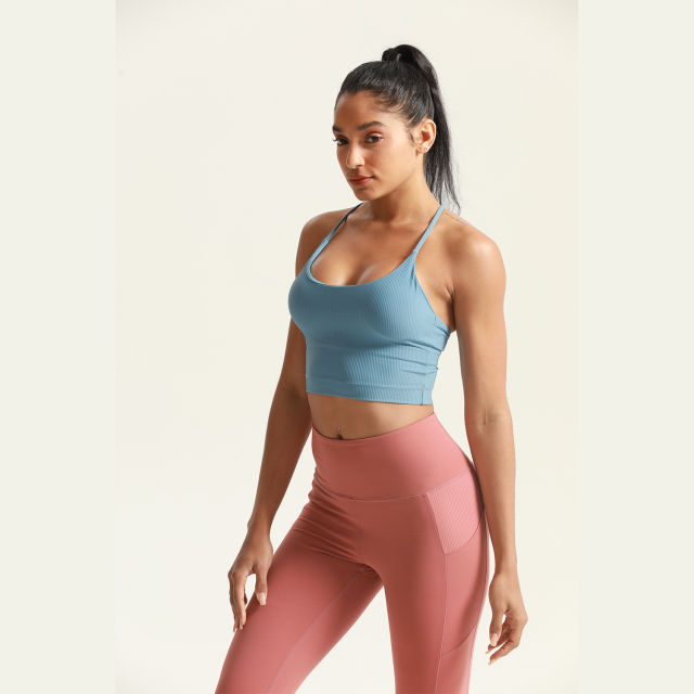 Custom Women Gym Wear Sleeveless Tank Tops Cross Back Sports Bra