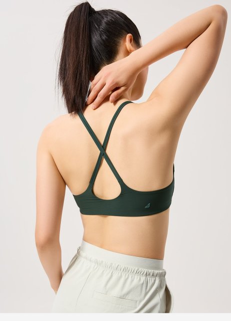 Spaghetti Strappy Cross Back Sports Bra