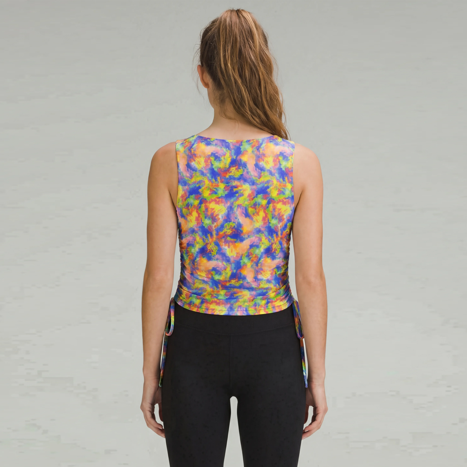 Colorful Tie-Dye Printed Sleeveless Gym Yoga Tops