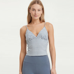 Women's Striped Deep V-Neck Cami Top