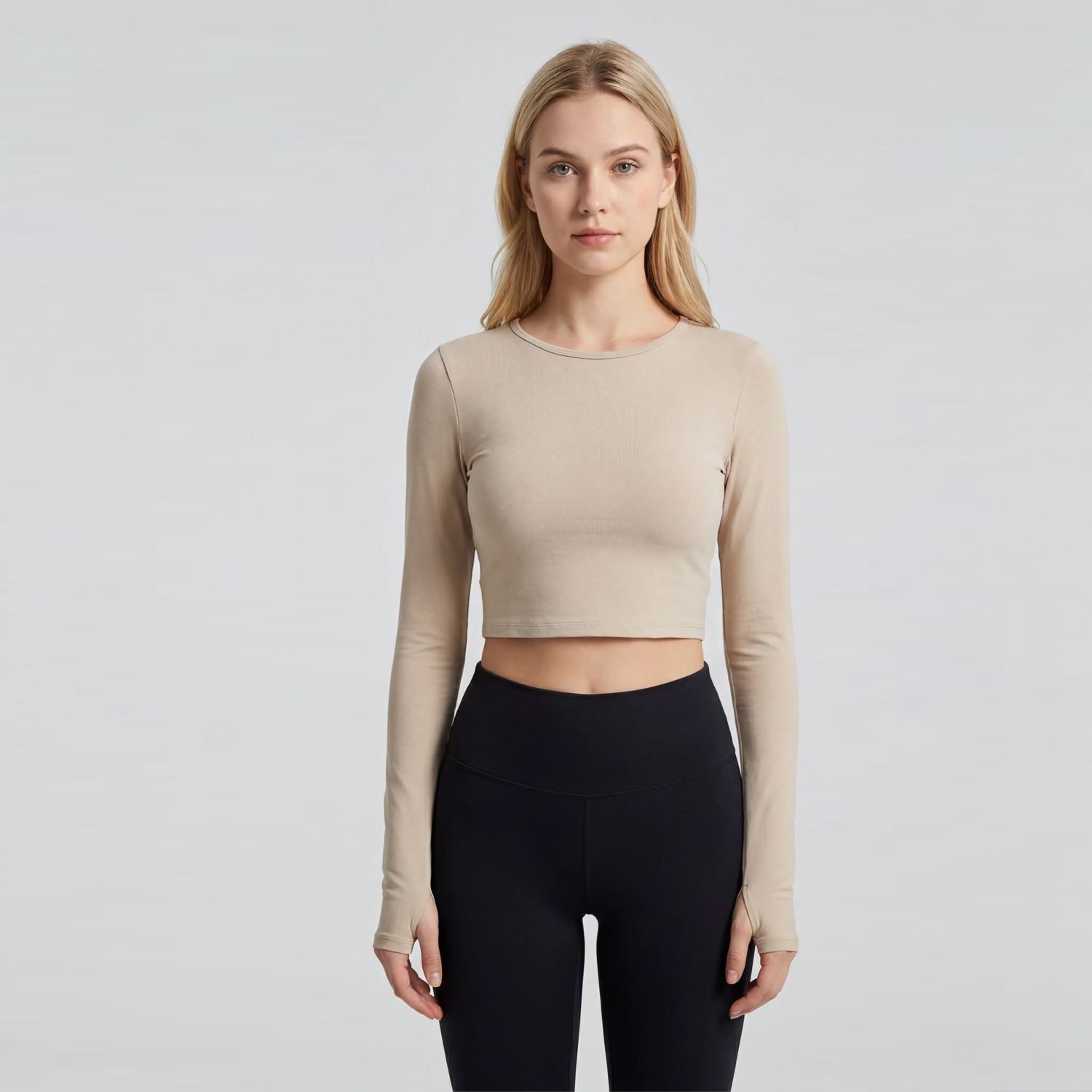 Women's Twist Back Long-Sleeve Yoga Crop Top