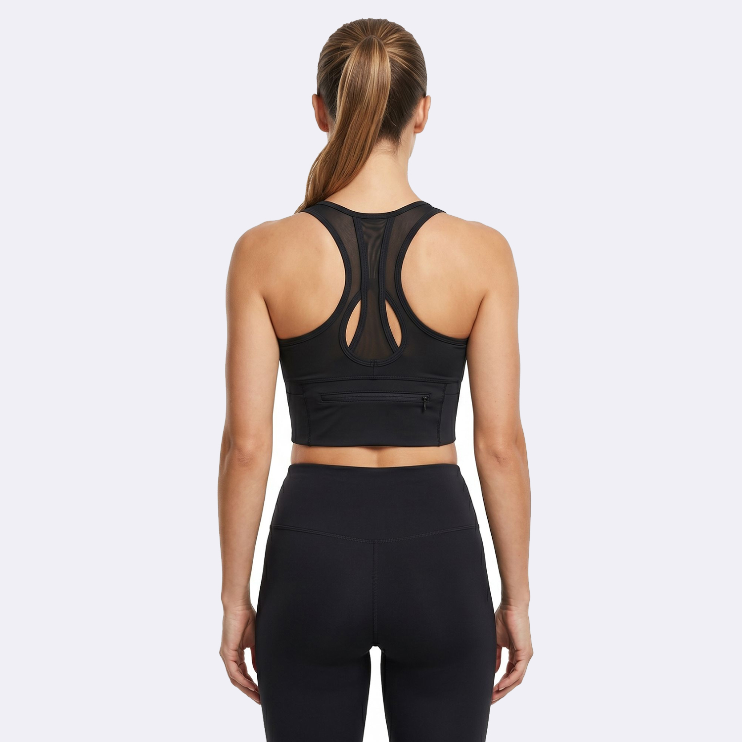 Women's Mesh-Panel Racerback Sports Crop Tank Top