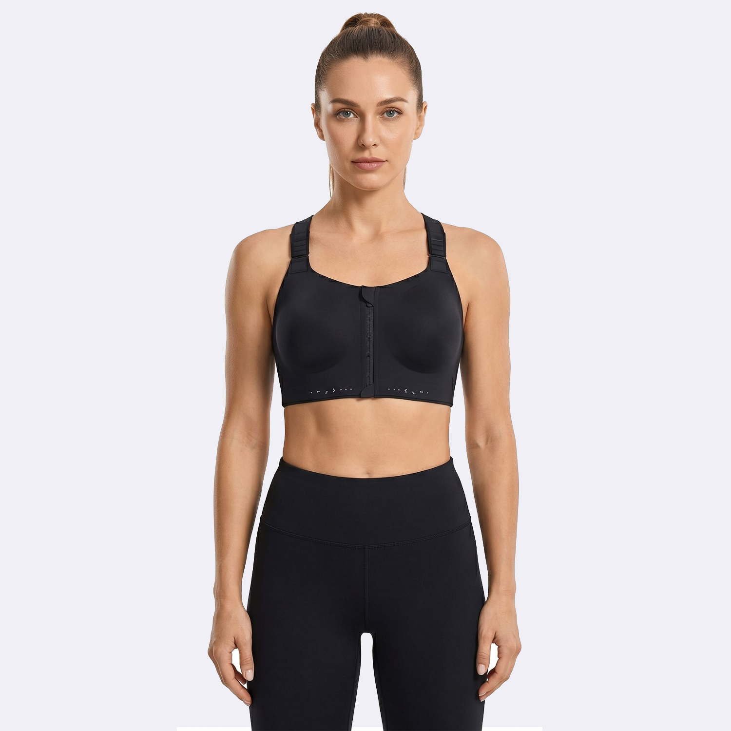 Women's Front Zip High Impact Sports Bra
