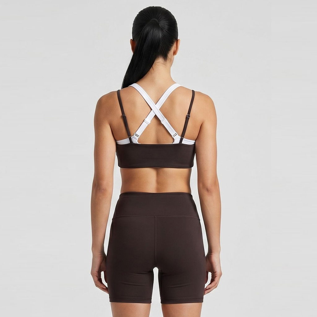 Women's Color Block Cross Strap Yoga Set