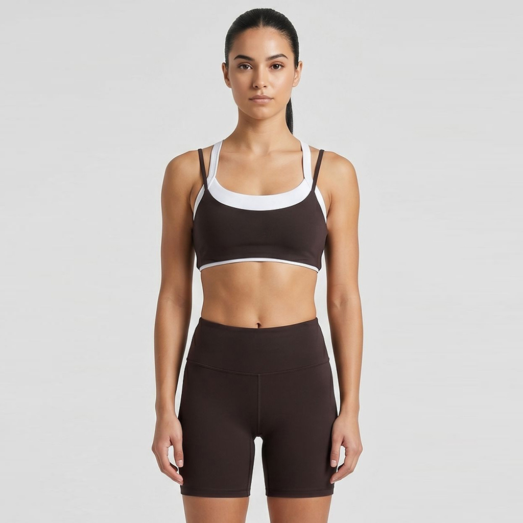 Women's Color Block Cross Strap Yoga Set