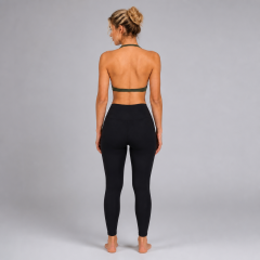 Women's Sexy Open Back Deep V Neck Halter Sports Yoga Bra