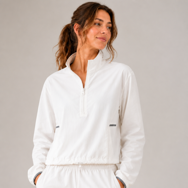 Women's Half Zipper Stand Collar Casual Sport Jackets
