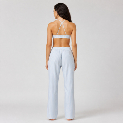 Striped Printed Women's High Waist Wide Leg Pants Casual Lounge Sets