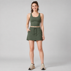 Women's Skirt Set Racerback Crop Top High Waist Golf Pickleball Skirts