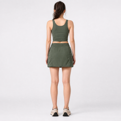 Women's Skirt Set Racerback Crop Top High Waist Golf Pickleball Skirts