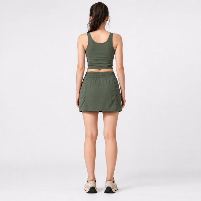Women's Skirt Set Racerback Crop Top High Waist Golf Pickleball Skirts