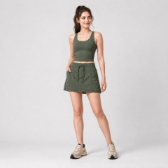 Women's Skirt Set Racerback Crop Top High Waist Golf Pickleball Skirts
