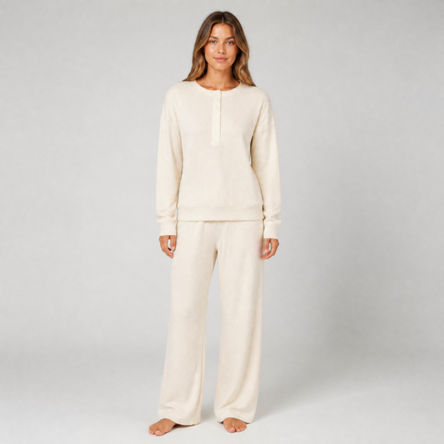 Women's Ribbed Knit Look Lounge Set