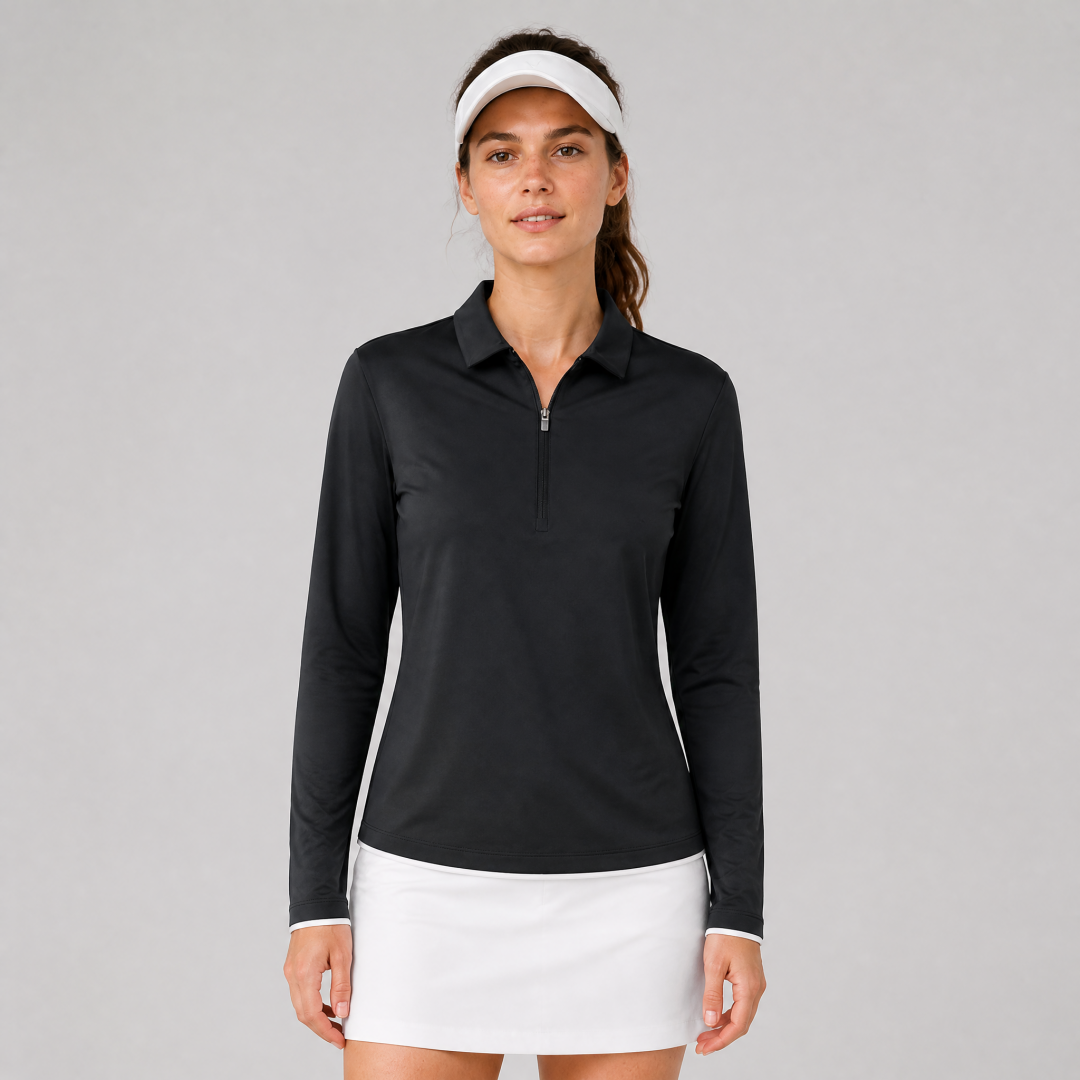 Women's Half Zipper Long Sleeve Golf Polo Shirts