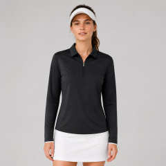 Women's Half Zipper Long Sleeve Golf Polo Shirts