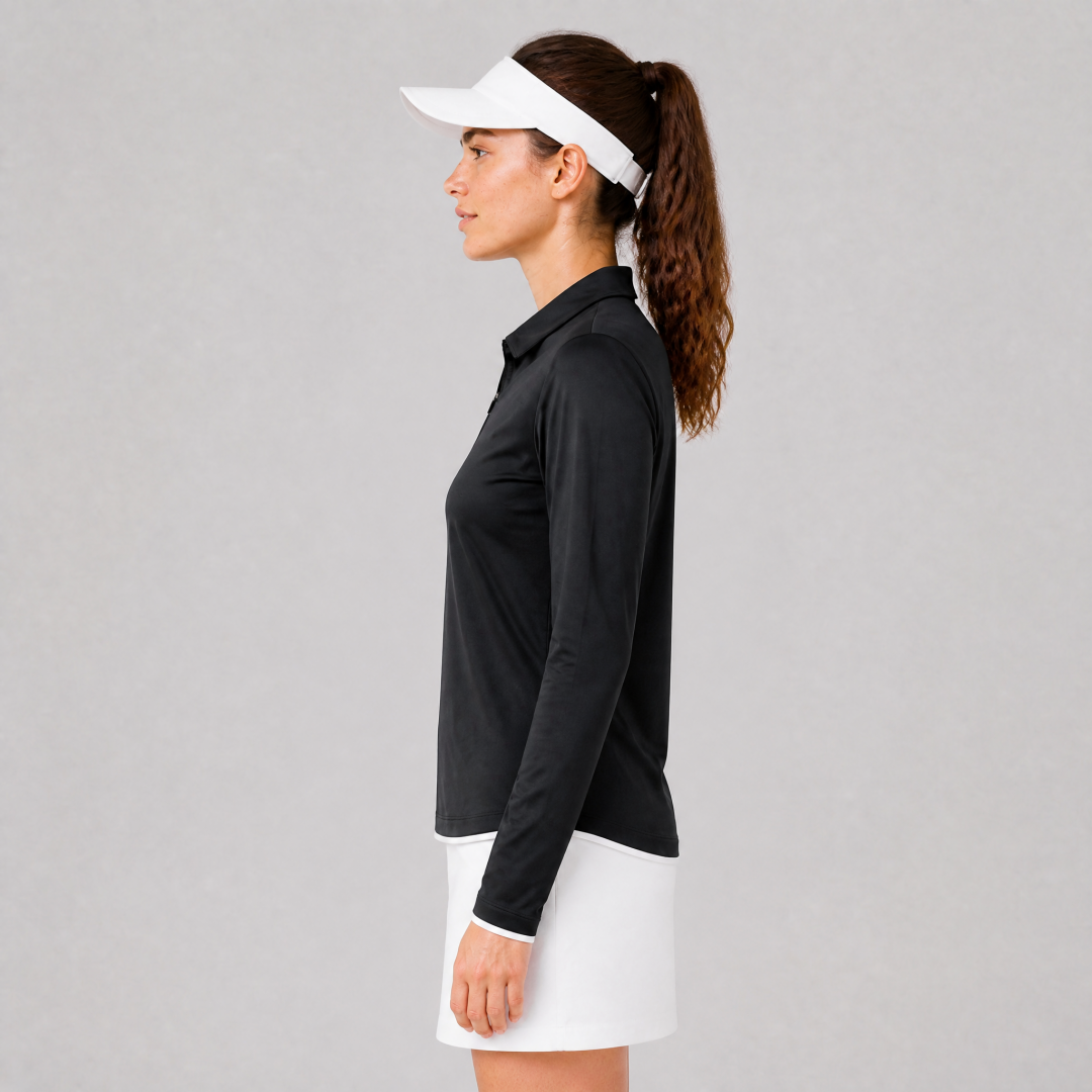 Women's Half Zipper Long Sleeve Golf Polo Shirts