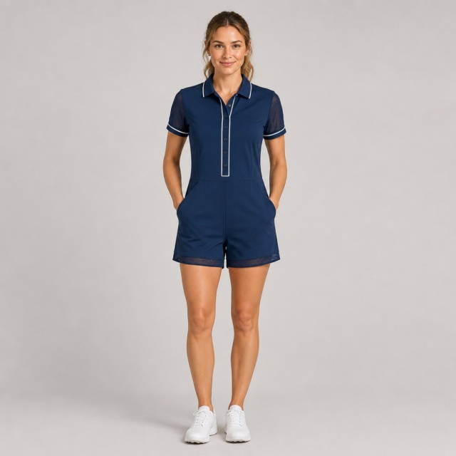 Women's Casual Golf Woven Romper Jumpsuit