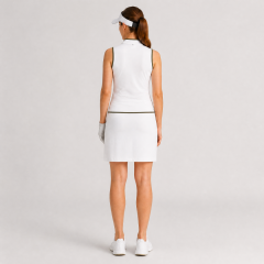 Women's Mock Neck Quarter Zip Contrast Piping Golf Dress