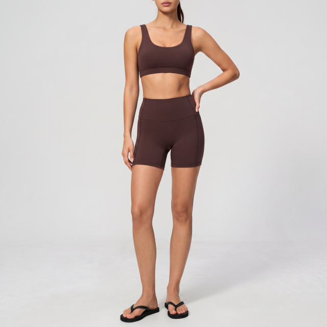 Women's 2 Piece Yoga Sorts Sets High Waist Gym Shorts Activewear Sets
