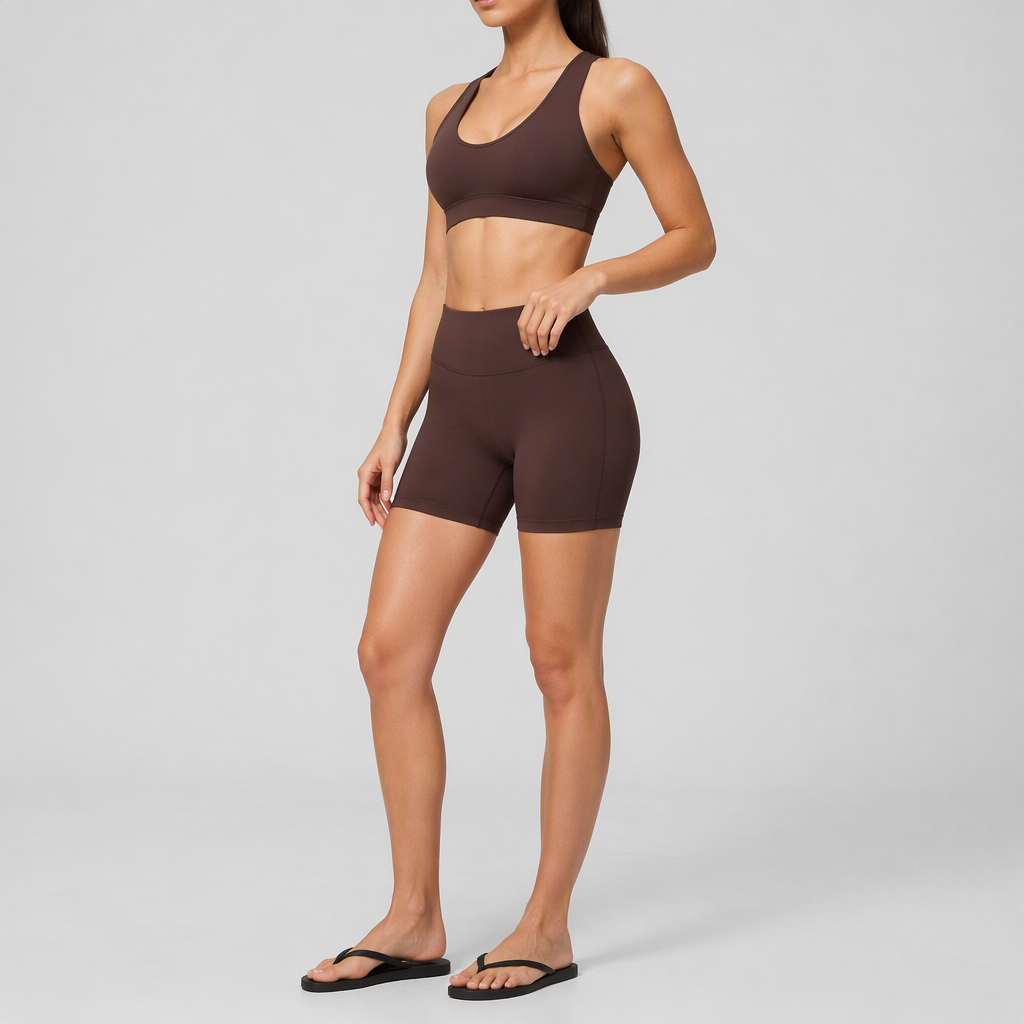 Women's 2 Piece Yoga Sorts Sets High Waist Gym Shorts Activewear Sets