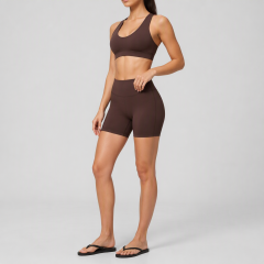 Women's 2 Piece Yoga Sorts Sets High Waist Gym Shorts Activewear Sets