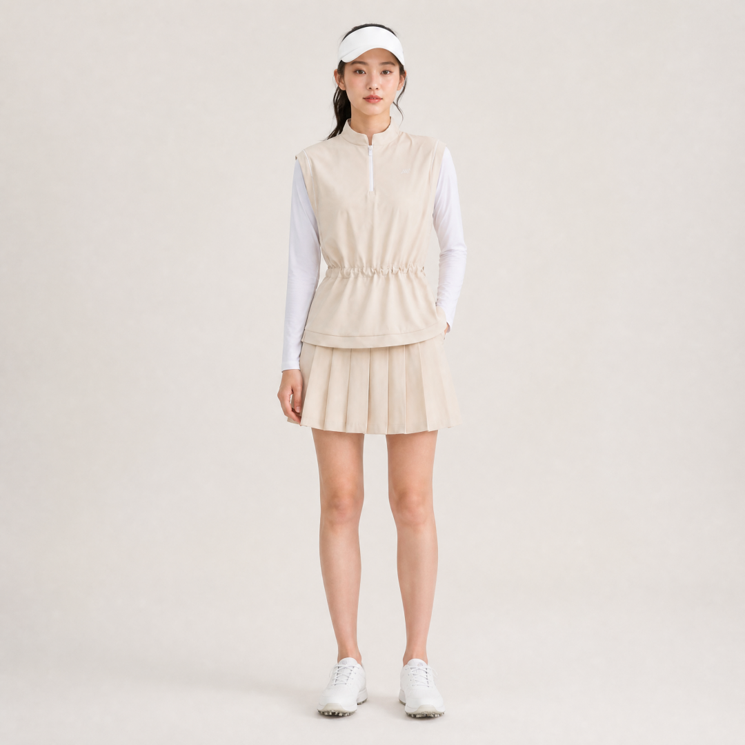 Women's Golf Mock Neck Quarter Zip Sum protection Jacket