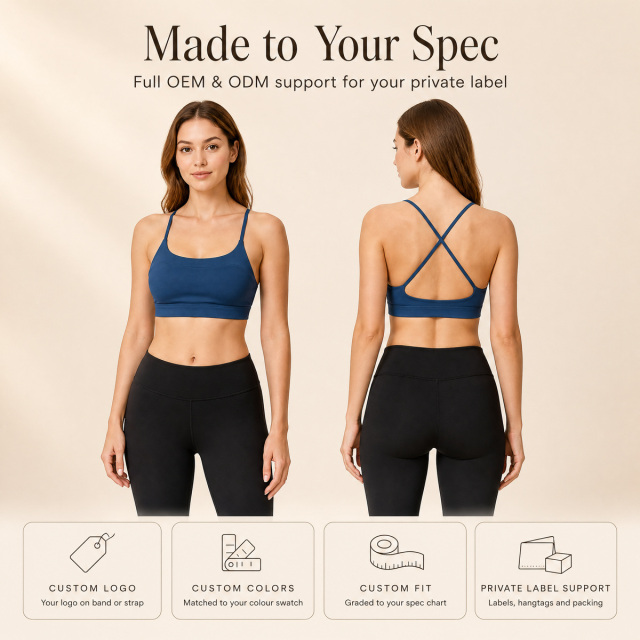 Women's Sculpted Support Spaghetti Strap Cross Back Sports Bra