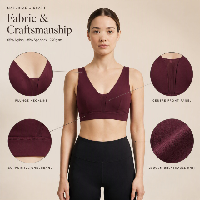 Women's Supportive Underband Plunge Sports Bra