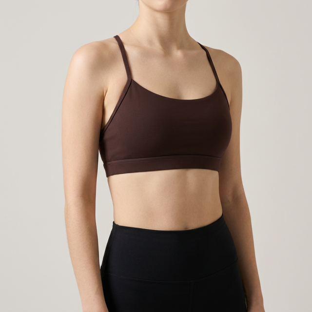 Women's Spaghetti Strap Racerback Strappy Back Yoga Sports Bra