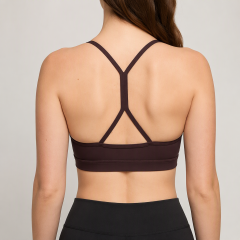 Women's Spaghetti Strap Racerback Strappy Back Yoga Sports Bra