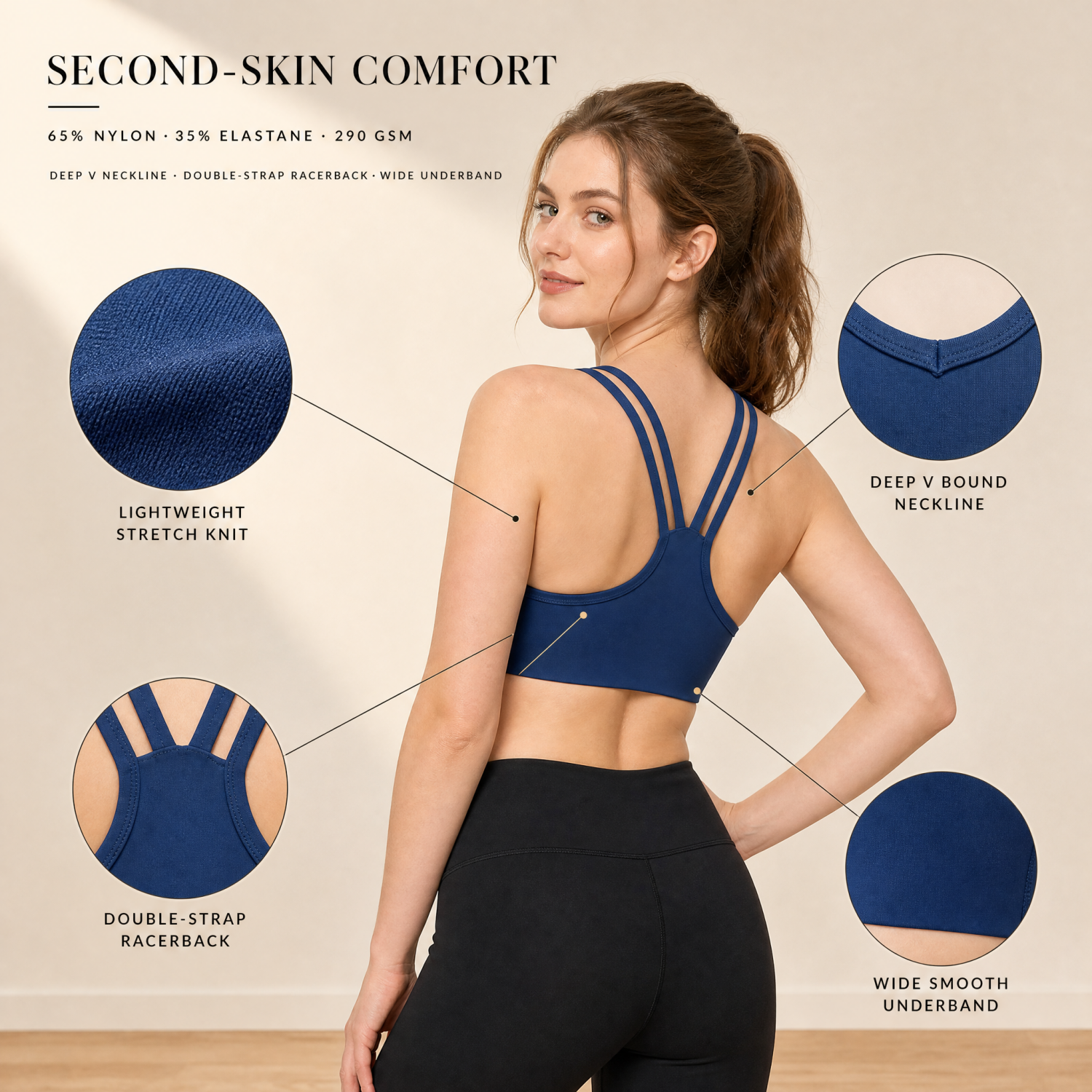 Women's Sculpted Compression Open Back Sports Bra