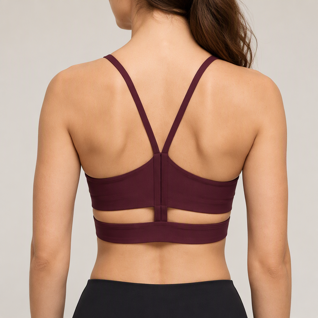 Women's Cross Strap Crossover Underband Side-cot up Sports Bra