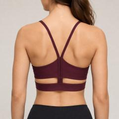 Women's Cross Strap Crossover Underband Side-cot up Sports Bra